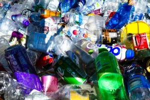 A pile of plastic bottles.