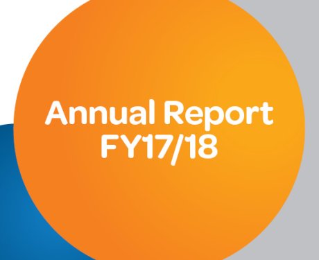 Orange circle containing the text Annual Report FY17/18