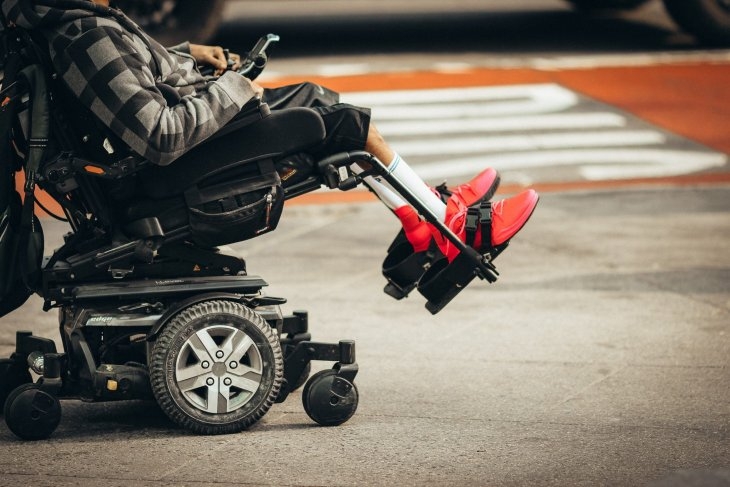 A person using a personal mobility device