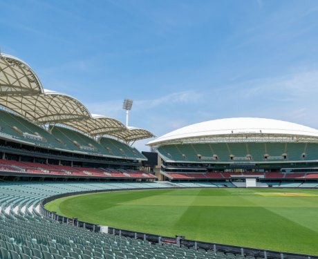 An image of the western stand at Adelaide oval on a bright sunny day
